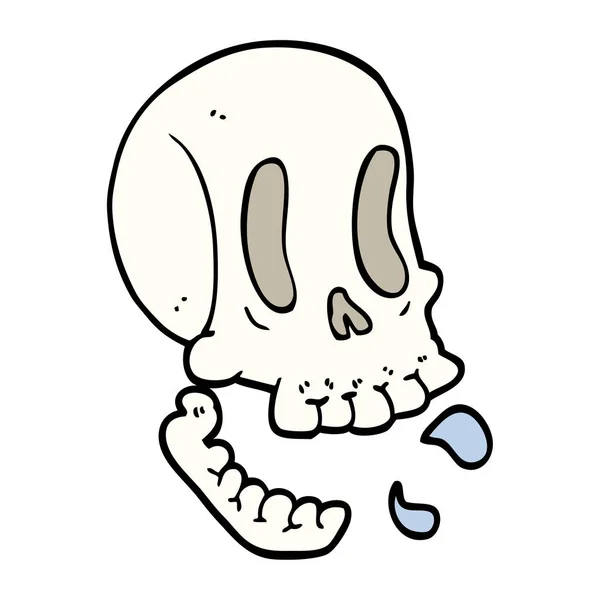 Funny Cartoon Doodle Skull — Stock Vector