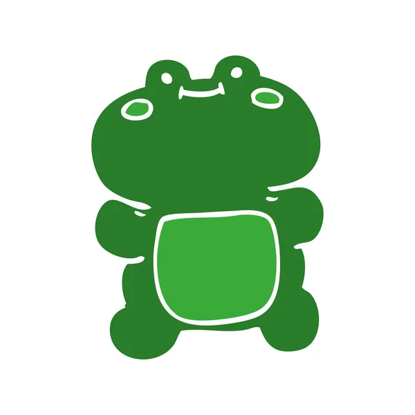 Lustiger Cartoon Doodle Frosch — Stockvektor