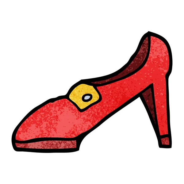 Doodle Desenho Animado Sapato Vermelho —  Vetores de Stock