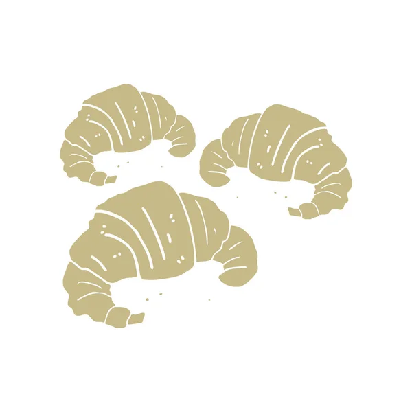 Illustration Couleur Plate Croissants — Image vectorielle