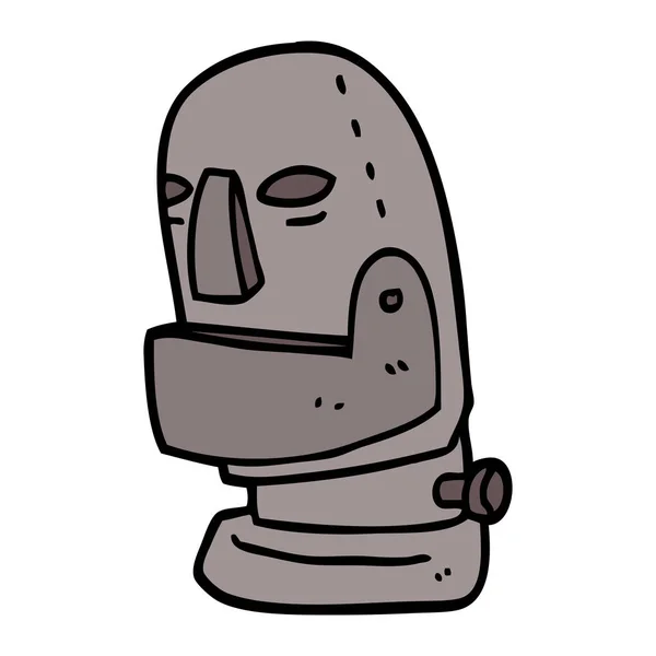 Dibujos Animados Doodle Robot Cabeza — Vector de stock