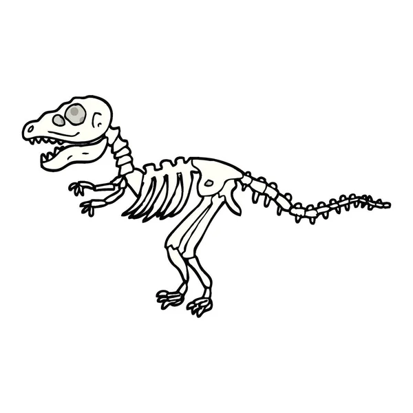 漫画书风格卡通恐龙骨骼 — 图库矢量图片