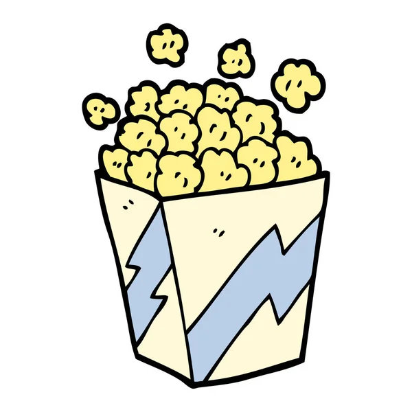 Cartoon Doodle Popcorn Vettore Illustrazione — Vettoriale Stock