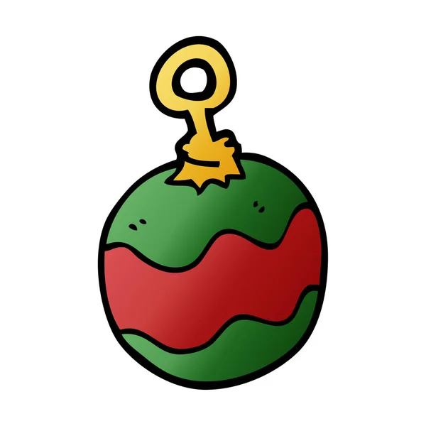 Fumetto Doodle Natale Bauble — Vettoriale Stock