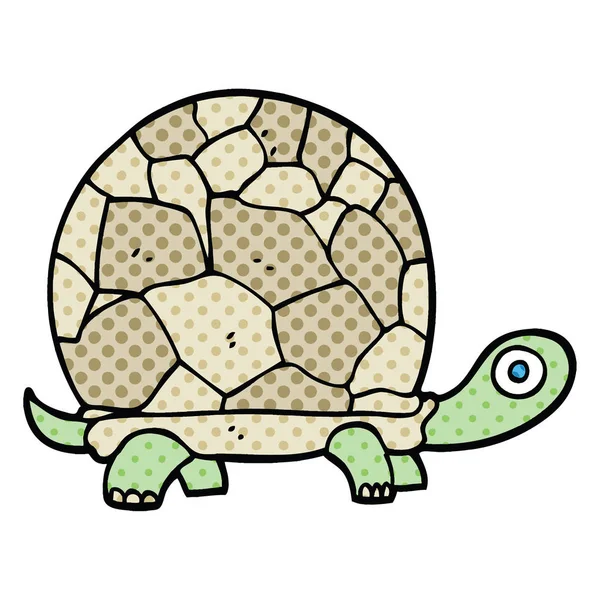 Tortuga Dibujos Animados Estilo Cómic — Vector de stock