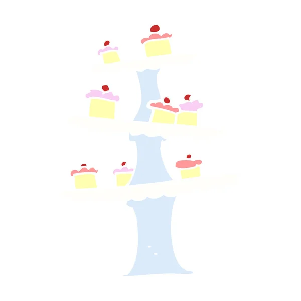 Pie Pastel Dibujos Animados Estilo Color Plano — Vector de stock