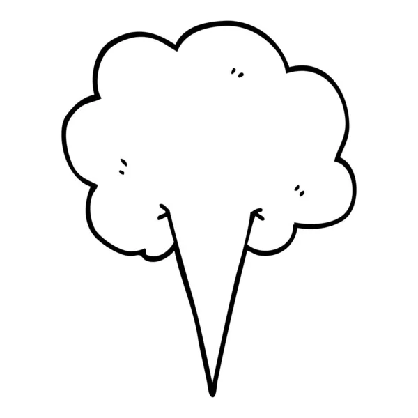 Dessin Ligne Dessin Animé Whooshing Nuage — Image vectorielle