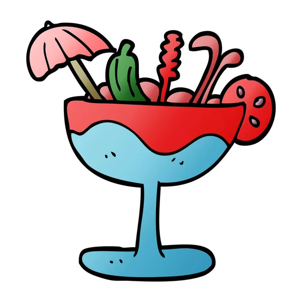 Cartoon Doodle Tropische Cocktail — Stockvector