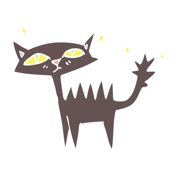 平色例证动画片万圣节黑猫 — 图库矢量图片