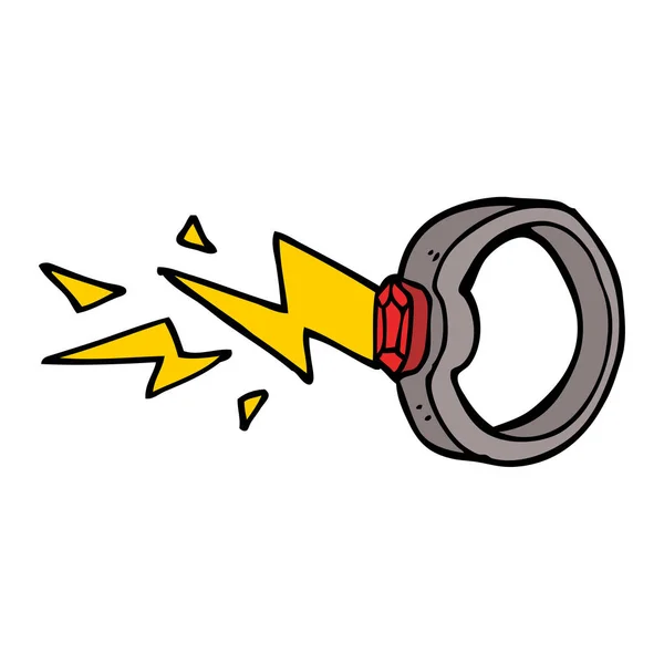 Cartoon Doodle Zappen Ring — Stockvector