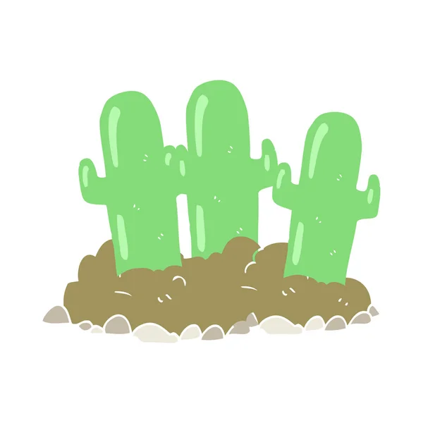 Ilustración Color Plano Cactus — Vector de stock