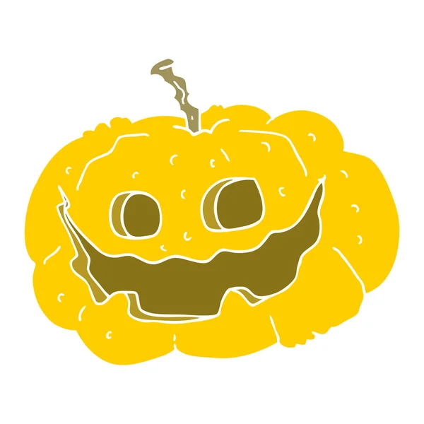 Illustrazione Colori Piatta Zucca Halloween — Vettoriale Stock