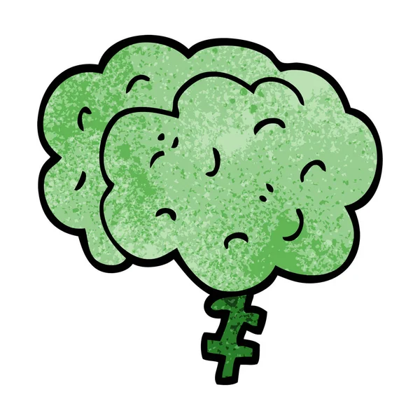 Cartoon Doodle Gehirn Vektor Illustration — Stockvektor