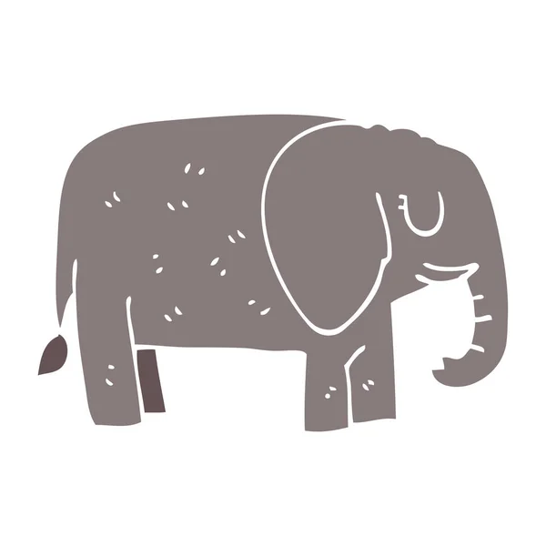 Cartone Animato Doodle Elefante Piedi Ancora — Vettoriale Stock