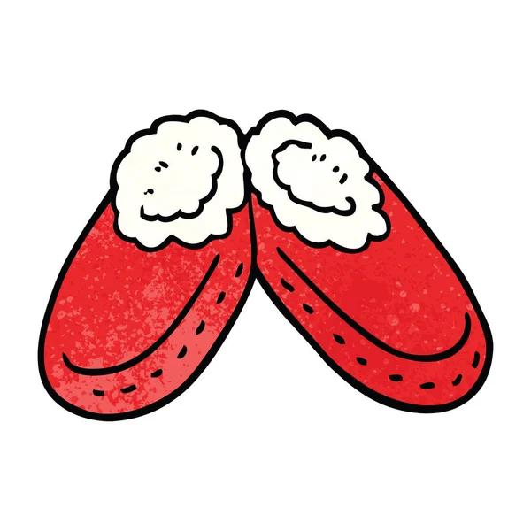 Kreslený Doodle Pohodlné Pantofle — Stockový vektor