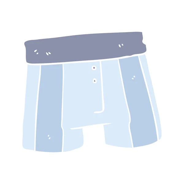 Pantalones Cortos Boxer Dibujos Animados Estilo Color Plano — Vector de stock