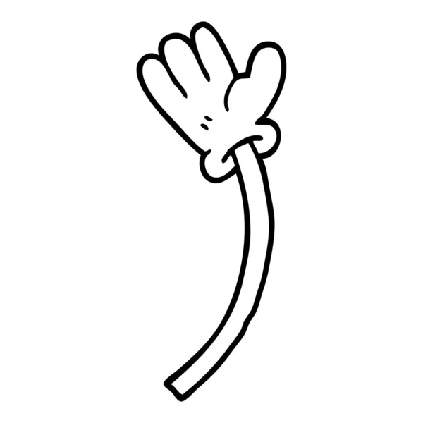 Line Drawing Cartoon Hand Gesture — Stock Vector