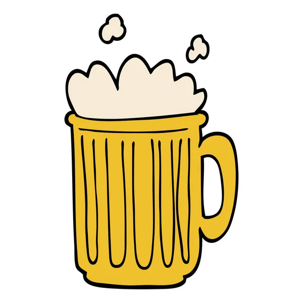 Desenho Animado Doodle Tankard Cerveja — Vetor de Stock