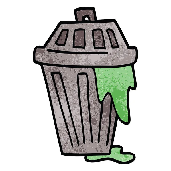 Contenedor Basura Dibujos Animados Garabato — Vector de stock