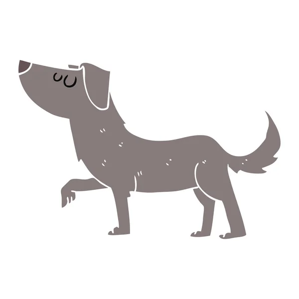 Flat Color Illustration Dog — Stock Vector