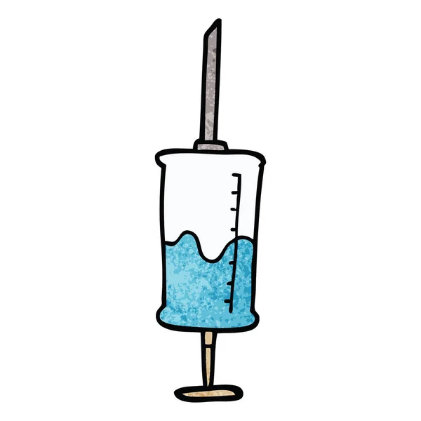 Injection Vaccin Doodle Dessin Animé — Image vectorielle