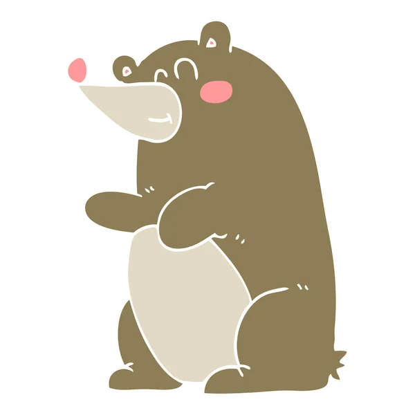 クマのフラット カラー イラスト — ストックベクタ