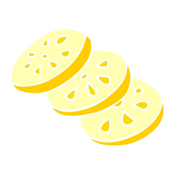 Cartoon Doodle Lemon Slices — Stock Vector