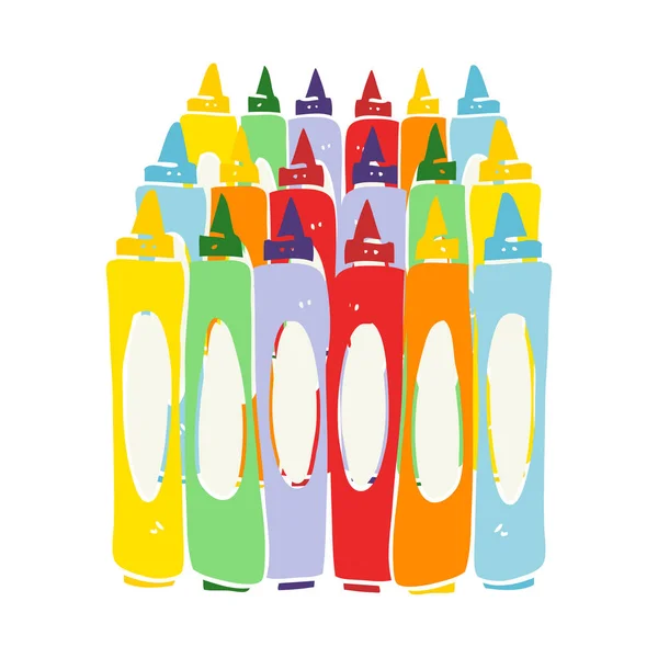 Ilustración Color Plano Crayones — Vector de stock