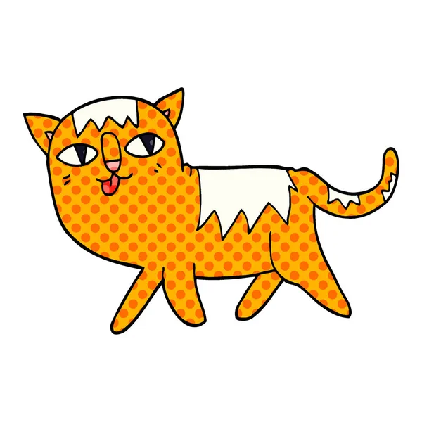 Dibujos Animados Garabato Divertido Gato — Vector de stock