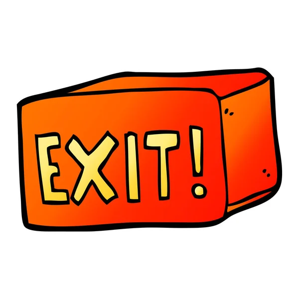 Cartoon Doodle Exit Sign — Stock Vector