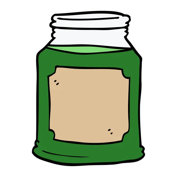 动画片涂鸦液体在一个罐子里 — 图库矢量图片