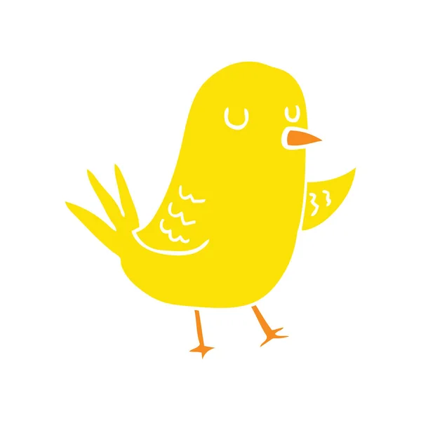 Uccello Fumetto Stile Colore Piatto — Vettoriale Stock