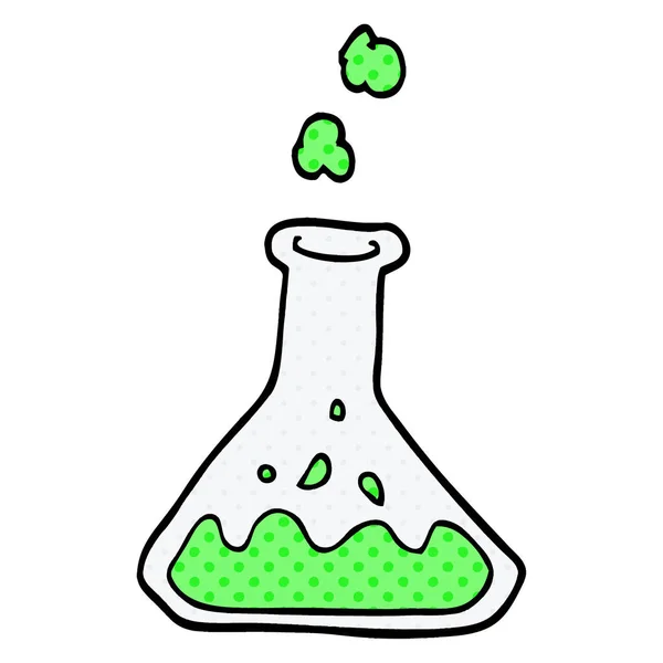 Cartoon Doodle Chemicaliën Fles — Stockvector