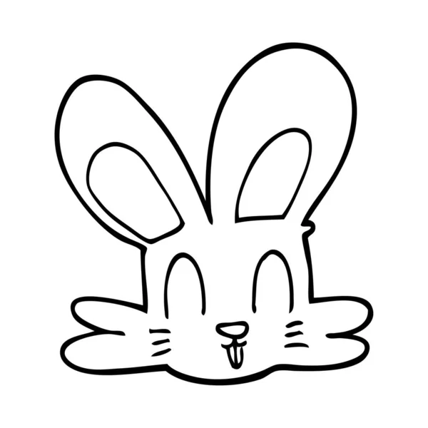 Dessin Ligne Dessin Animé Lapin Mignon — Image vectorielle