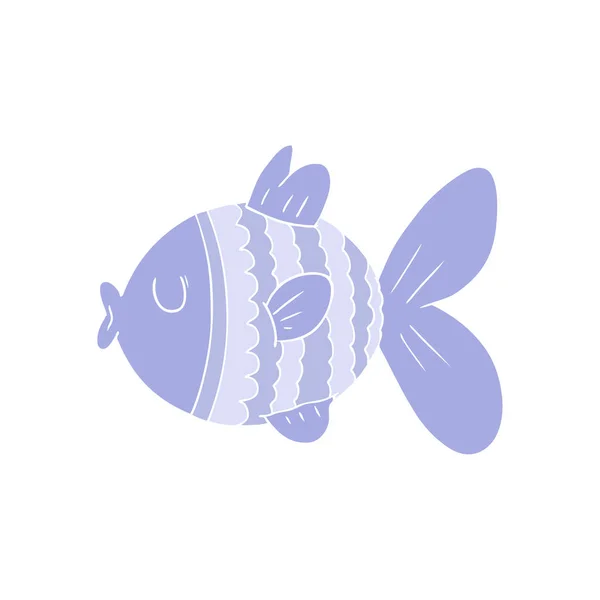 Flat Color Style Cartoon Fish — Stock Vector
