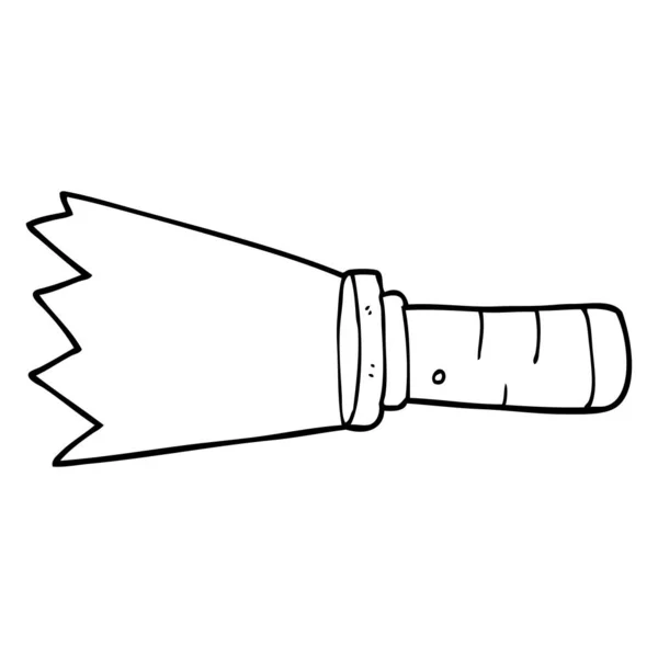 Dessin Ligne Torche Allumée Dessin Animé — Image vectorielle