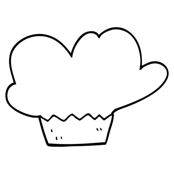 Linha Desenho Cartoon Muffin —  Vetores de Stock