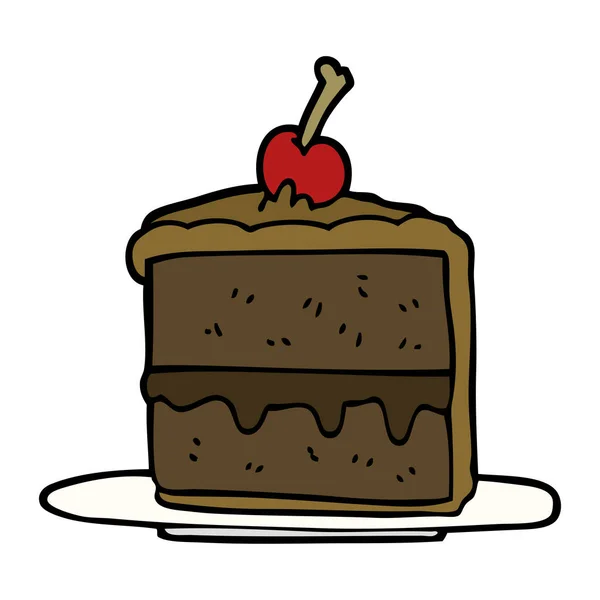 Bolo Chocolate Doodle Desenhos Animados — Vetor de Stock