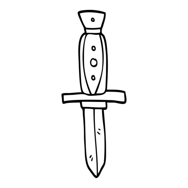 線画漫画タトゥー短剣のシンボル — ストックベクタ