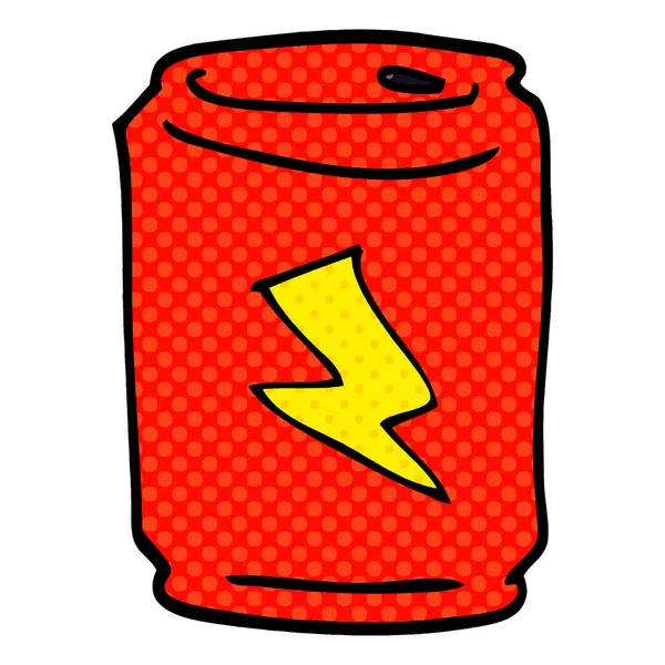 Cartoon Doodle Einer Dose Energy Drink — Stockvektor