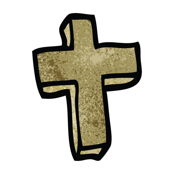 漫画落書き木の十字架 — ストックベクタ