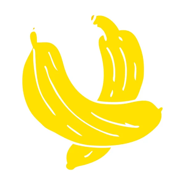 Rajzfilm Doodle Pár Banán — Stock Vector