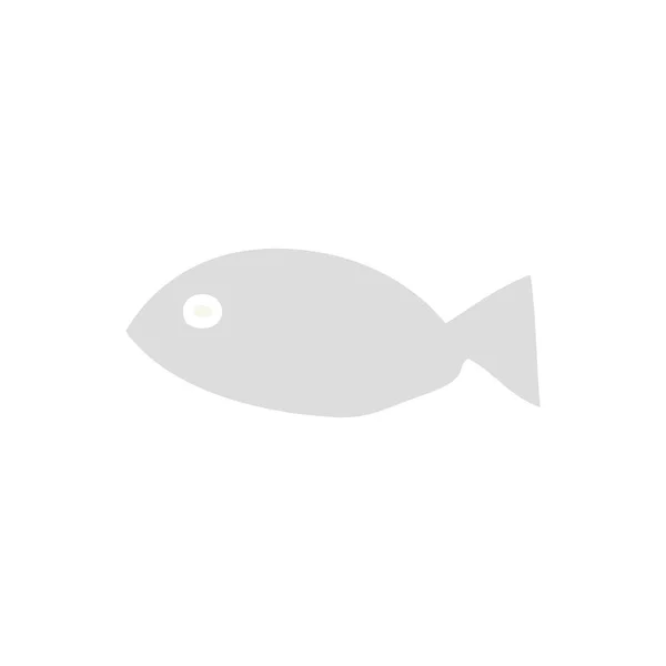 Símbolo Peixe Desenho Animado Estilo Cor Plana — Vetor de Stock