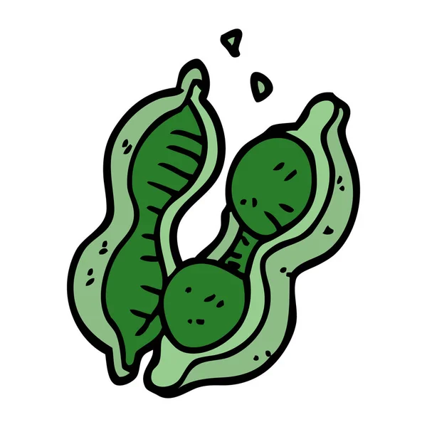 Cartoon Doodle Peas Pod — Stock Vector