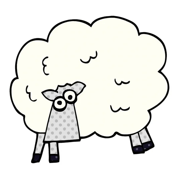 Kreslený Doodle Vtipný Ovce — Stockový vektor