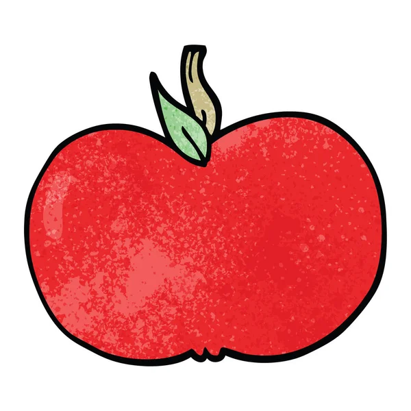 Dibujos Animados Garabato Jugosa Manzana — Archivo Imágenes Vectoriales