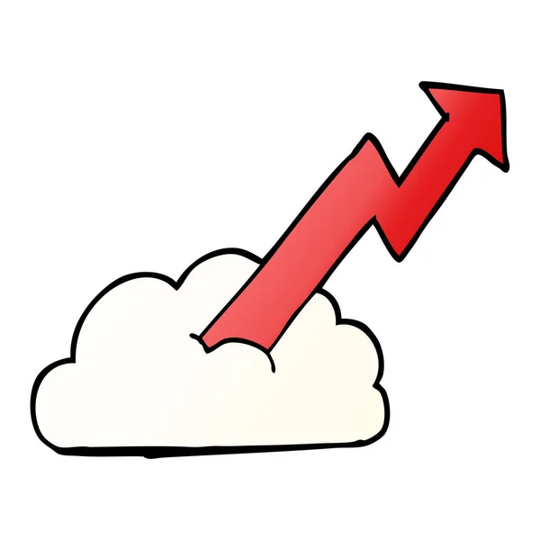 Cartoon Doodle Crescimento Negócio Seta — Vetor de Stock