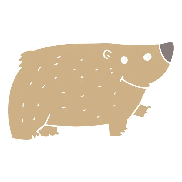 Flat Color Style Cartoon Bear — Stock Vector