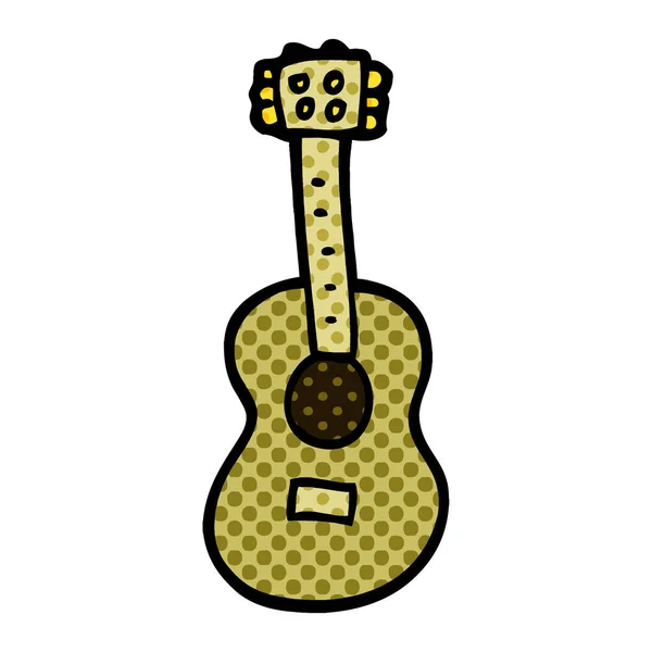 Desenho Animado Doodle Guitarra Ilustração —  Vetores de Stock