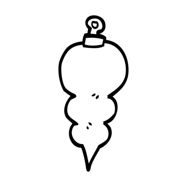 Línea Dibujo Dibujos Animados Decoración Navidad — Vector de stock